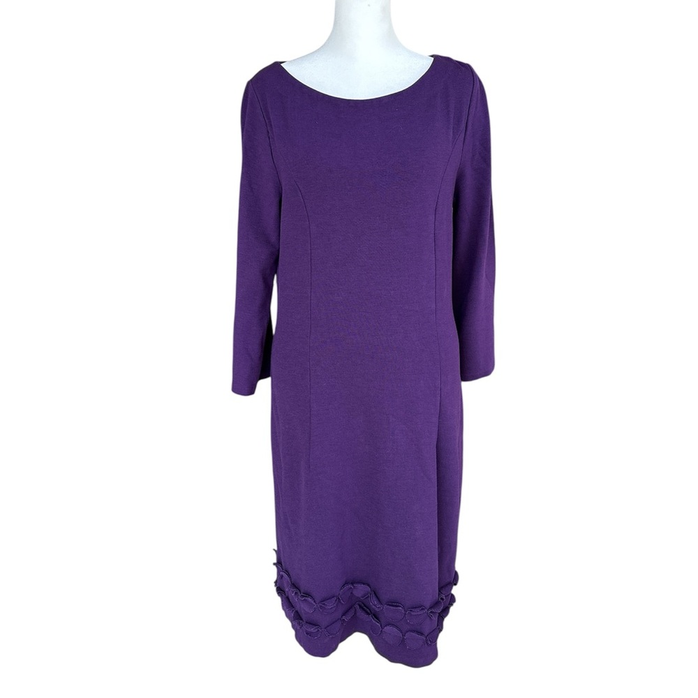 Boden Circle Hem Jersey Knit Shift Dress Royal Purple 8